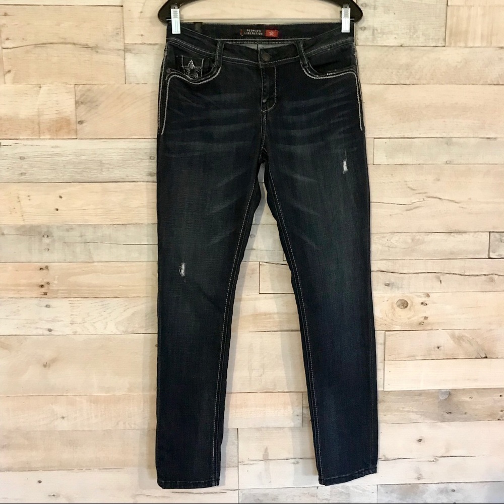 People's Liberation Dark Wash Skinny Jeans 29